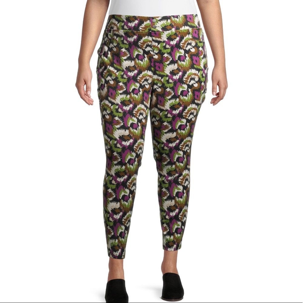 Terra & Sky Plus Size Multicolor Jeggings Size 4X
